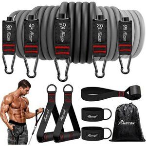 Resistance Exercise Bands with Handles Fitness Workout Bands with Straps Ankle